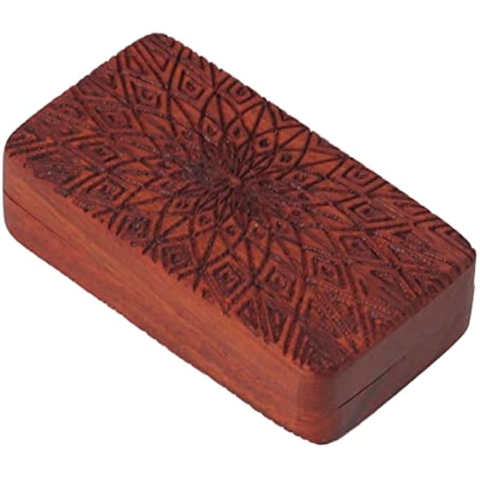 Kikumi Red Sandalwood Fidget Slider Fidget Toy, Engraved with Toe for Office (#4) - Image 3