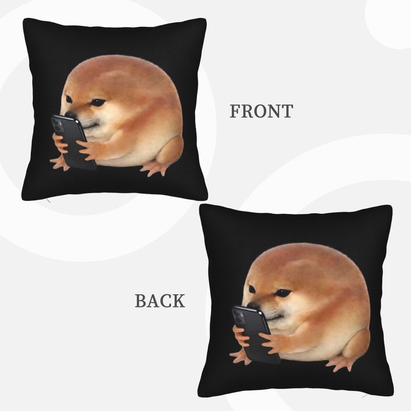 Decorative Multicolored Dog Pillowcase Cute Winter Holiday Design Washable 17.72 by 17.72 Inch - Image 4