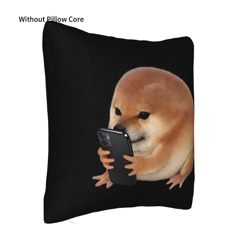 Decorative Multicolored Dog Pillowcase Cute Winter Holiday Design Washable 17.72 by 17.72 Inch - Image 3