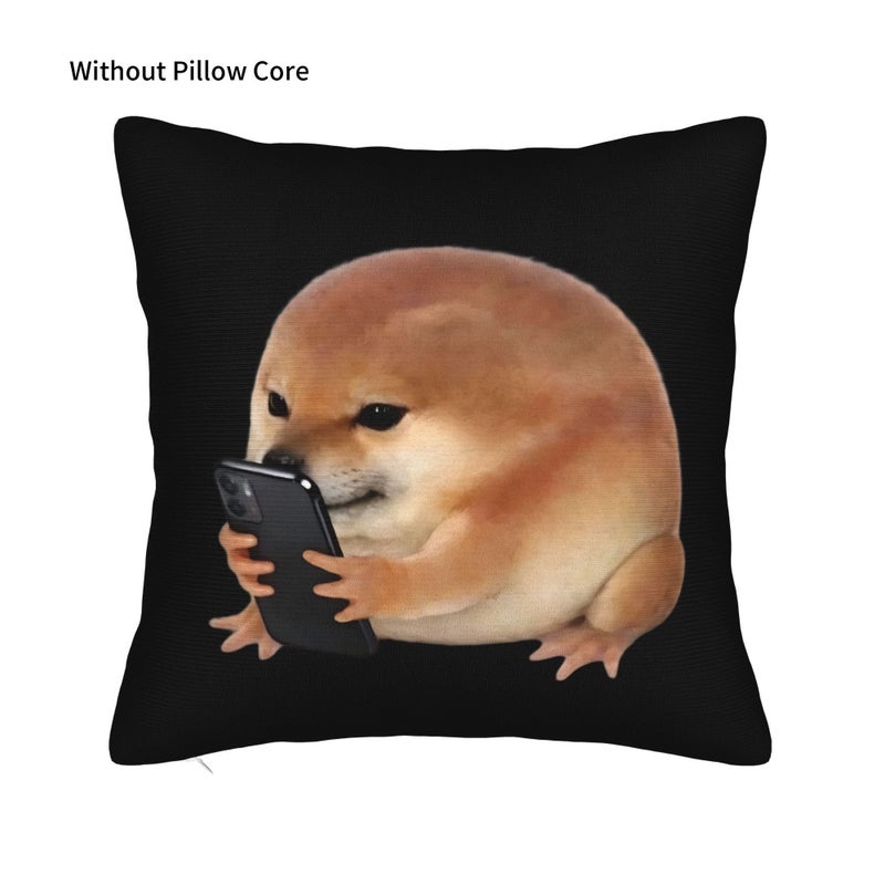 Decorative Multicolored Dog Pillowcase Cute Winter Holiday Design Washable 17.72 by 17.72 Inch - Image 2