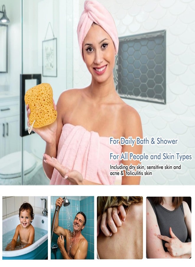 Azymi Bath Sponges for Adults, 3Pcs Body Sponge Shower - Image 5