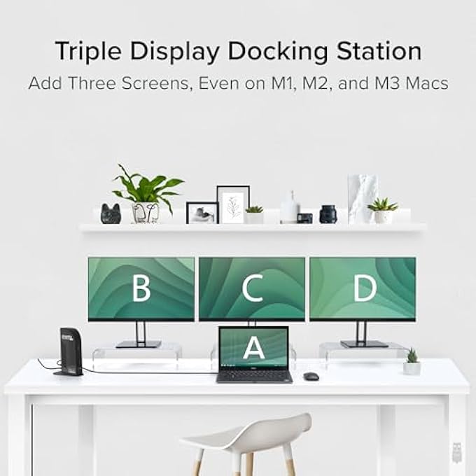 Plugable USB-C TRIPLE DISPLAY DOCKING STATION WITH CHARGING SUPPORT/POWER DELIVERY FOR COMPATIBLE WINDOWS USB C AND THUNDERBOLT 3 COMPUTERS. - Image 3