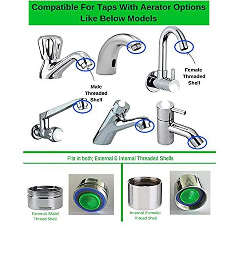 GLUN® ® Plastic Fusion High-Pressure Replacement Water Aerator Tap and Faucet Foam Flow (Medium, 20) - Image 4