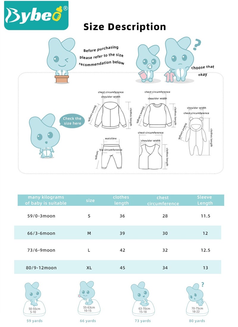 Bybeo - Baby Short Sleeve Round Neck Bodysuit with A Pair of Socks, Infant Cute Animal Onesies for Newborn Boys and Girls 90cm - Image 1