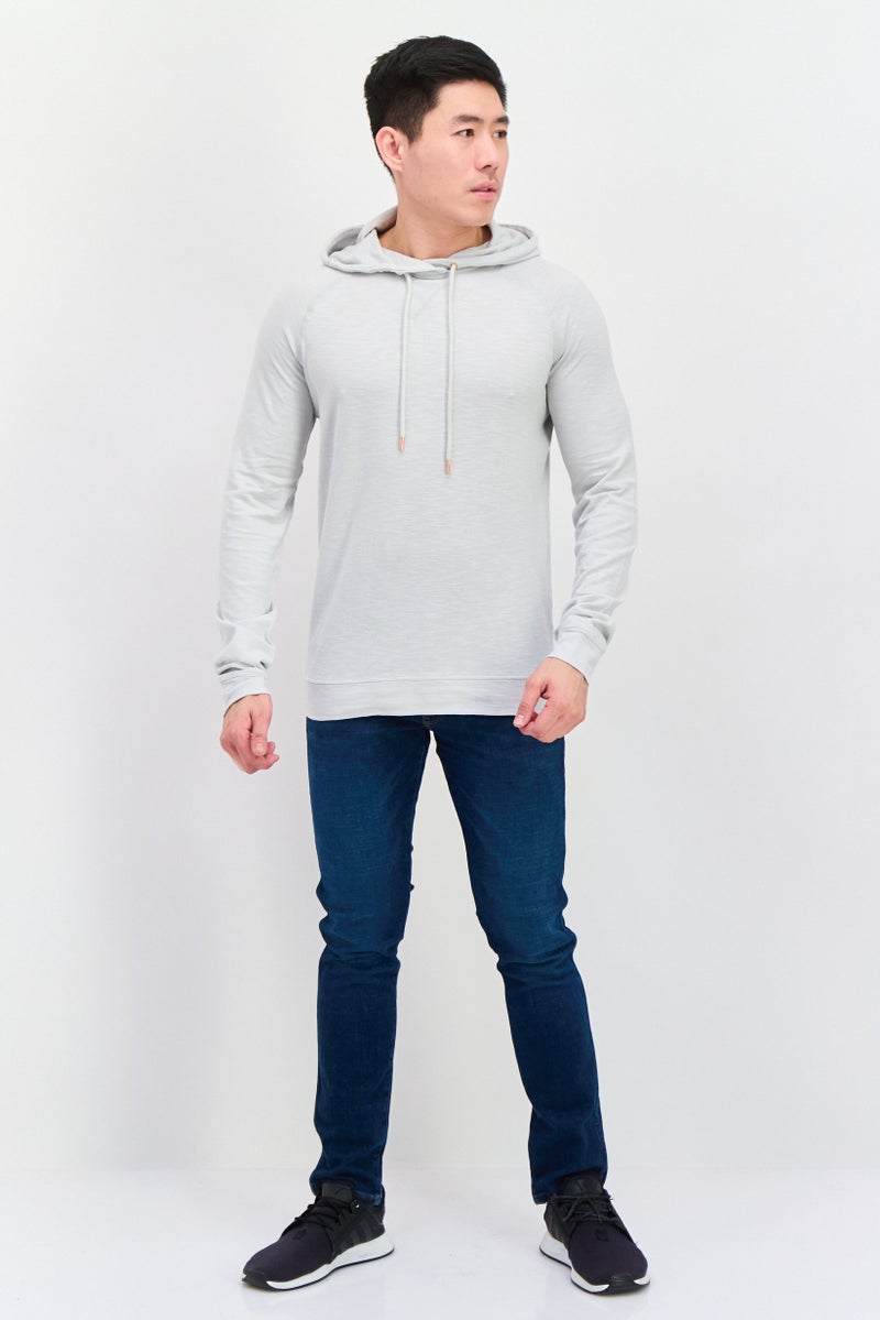 Good Man Brand سويت شيرت رجالي بغطاء رأس بأكمام طويلة بلون رمادي - Image 3