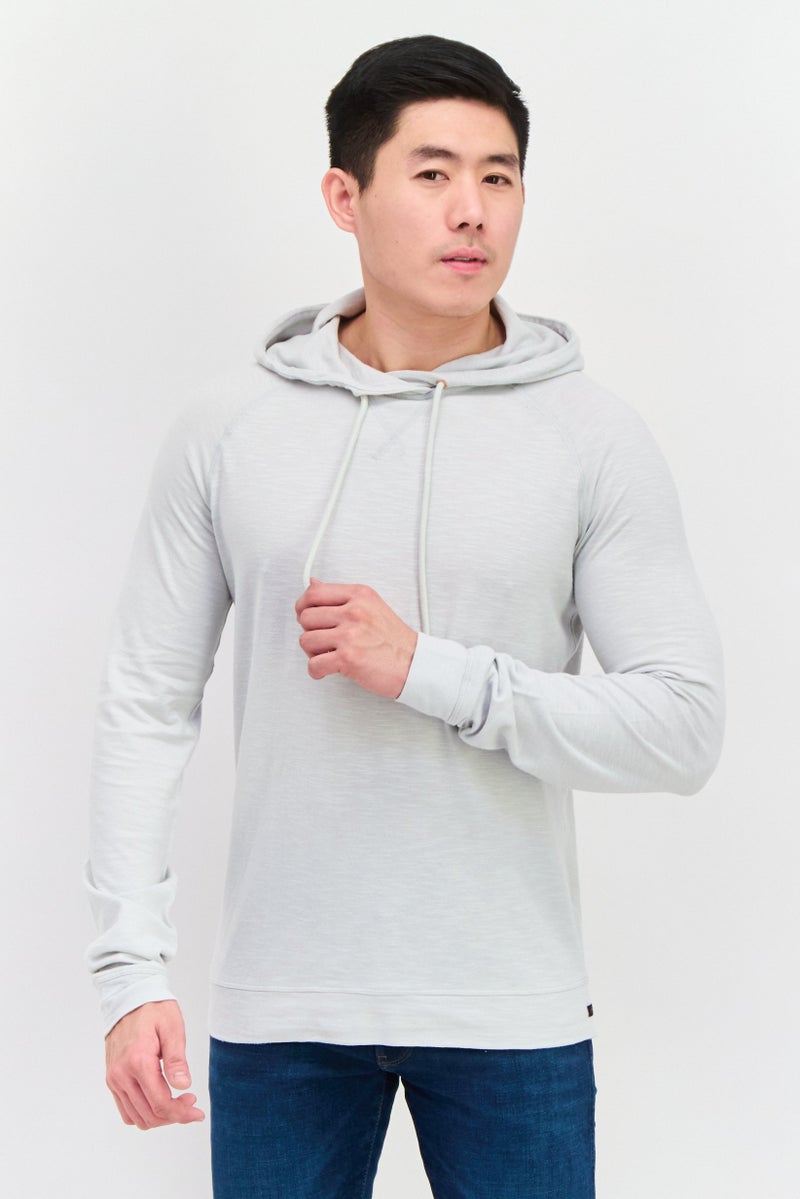 Good Man Brand سويت شيرت رجالي بغطاء رأس بأكمام طويلة بلون رمادي - Image 1