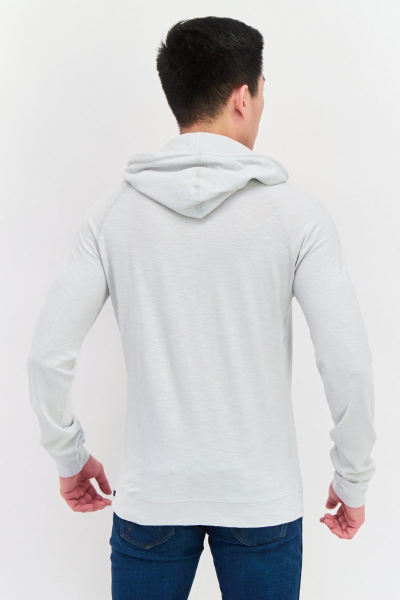 Good Man Brand سويت شيرت رجالي بغطاء رأس بأكمام طويلة بلون رمادي - Image 2