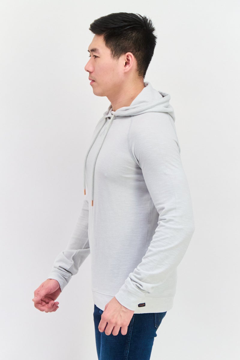Good Man Brand سويت شيرت رجالي بغطاء رأس بأكمام طويلة بلون رمادي - Image 4