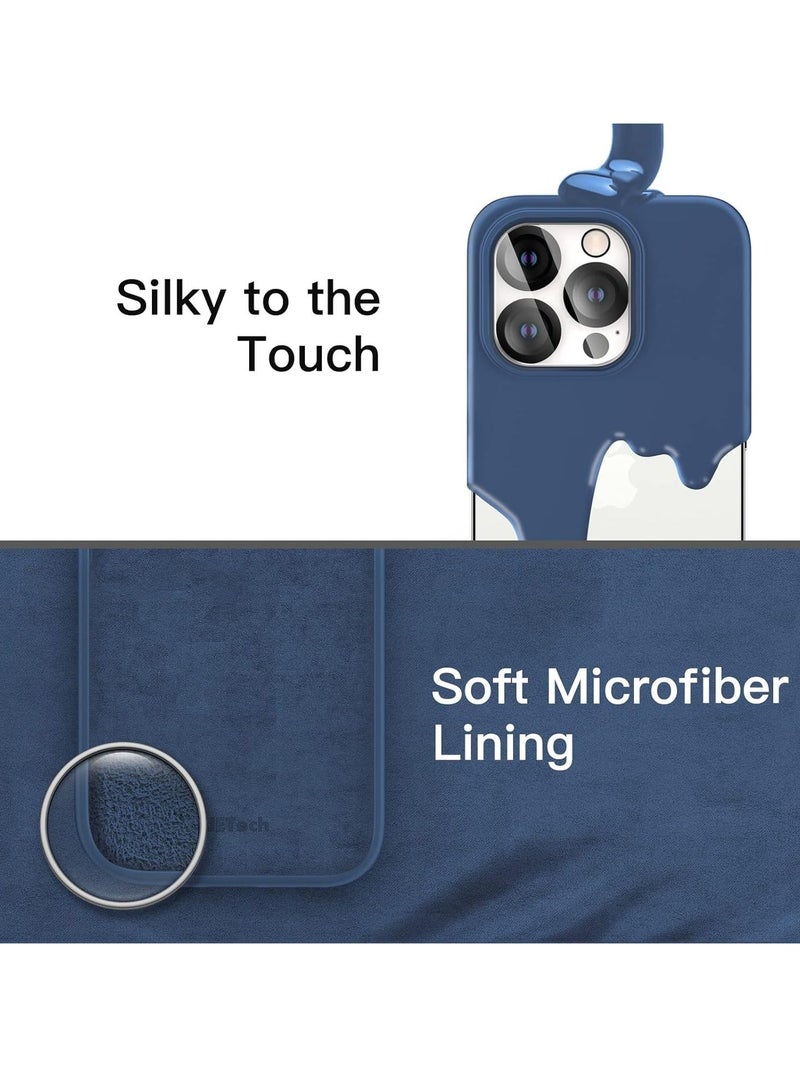 MUNTAQI iPhone 14 Pro Max 5-in-1 Case – Blue Liquid Silicone with 2 Screen Protectors, 2 Camera Lens Protectors, Full Body Shockproof Drop Protection, 6.7 Inch - Image 5