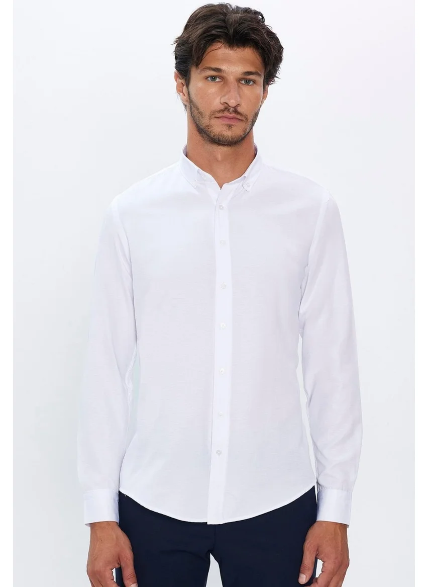 Tudors Slim Fit White Men's Shirt