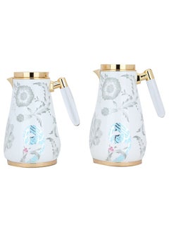 Alsaif Gallery Loyalty Thermos Set White With Gold Transparent Handle 2 Pieces 