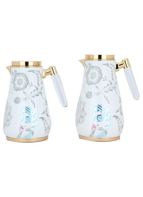 Loyalty Thermos Set White With Gold Transparent Handle 2 Pieces