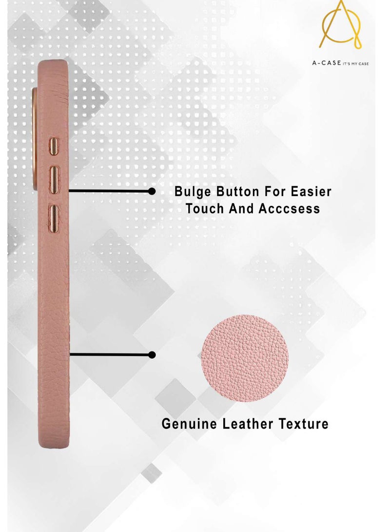 A-Case إنها حالتي سلسلة AMUR، حقيبة جلدية أصلية مغناطيسية، متوافقة مع MagSafe، تصميم نحيف وحماية للكاميرا، لهاتف iPhone 16 Pro Max – برتقالي - Image 4