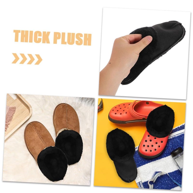 Warm Fuzzy Lined Insoles For Women 2 Pairs Washable Winter Slipper Replacement - Image 4