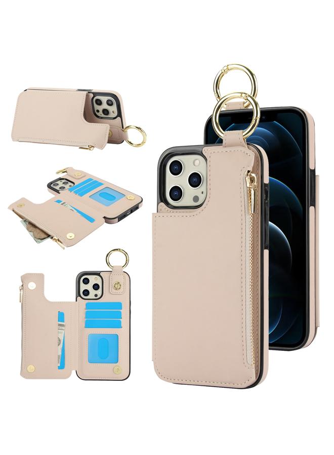 Zaboon Case For iPhone 13 Pro Max RFlD Anti-theft Double Buckle Ring Zipper Card Phone Case - Image 1