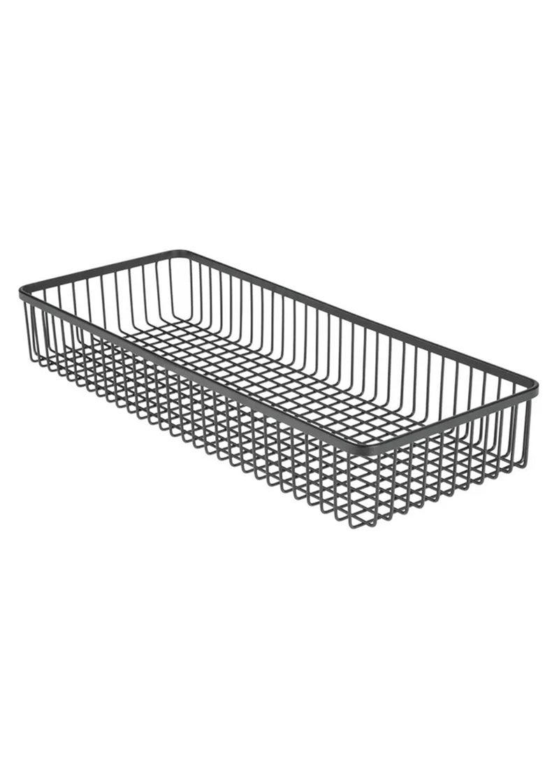 sulfar MS Kitchen Cabinet Drawer Organizer Tray - Storage Basket for Cutlery, Serving Spoons, Cooking Utensils, Gadgets (Pack of 1) Black  - Image 1