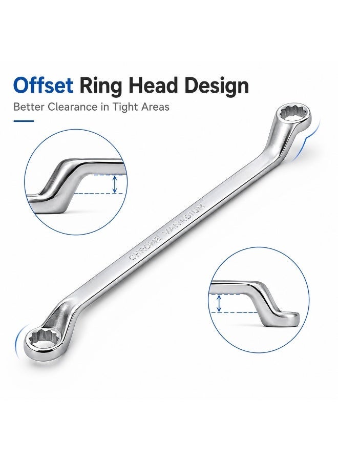 30mm x 32mm Deep Offset Double Box End Wrench, Metric 12-Point Ring Spanner, Heavy Duty Chrome Vanadium Steel Hand Tool for Automotive & Mechanical Repair in Tight Spaces - Image 2