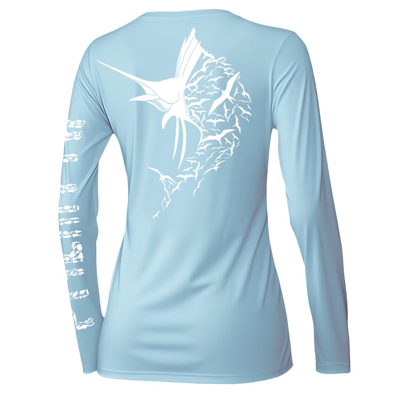 Palmyth Womens UPF 50 Fishing Shirts Sun Protection Long Sleeve TShirt BlueSailfish S - Image 2