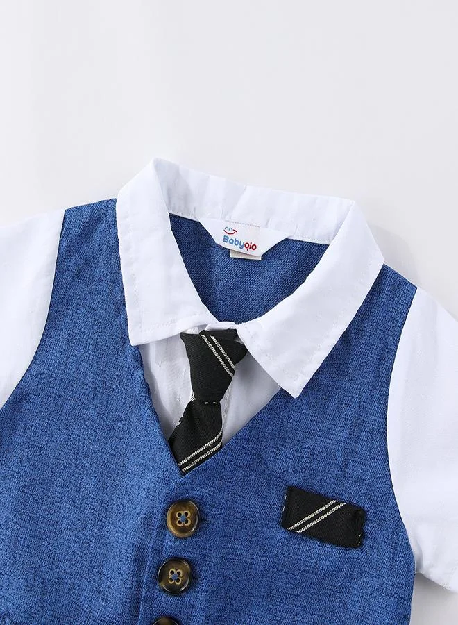 بيبي كلو Elegant Bowtie Suit Romper for Baby Boys