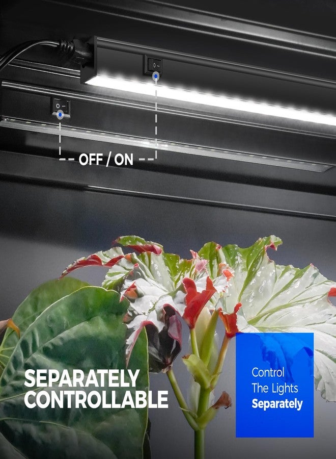 Barrina T5 Grow Lights For Indoor Plants, Full Spectrum Light, 1Ft Led Plant Black Cover Light Strips, 3 Mounting Modes, Magnetic Installation, Plug And Play, 5000K, 4 Packs - Image 4