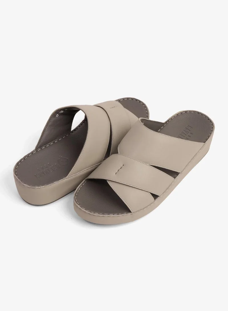 UOMO Cavalier UOMO CAVALIER GENUINE LEATHER LUXURIOUSLY ARABIC SANDALS LIGHT-GREY