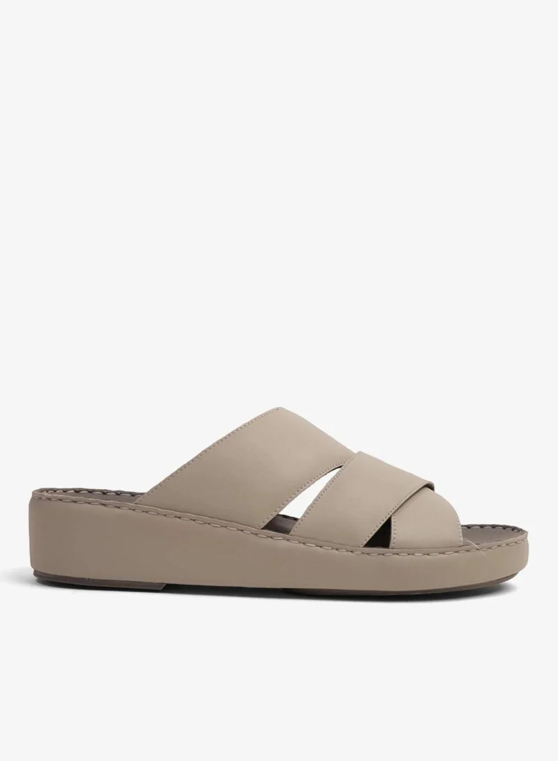 UOMO CAVALIER GENUINE LEATHER LUXURIOUSLY ARABIC SANDALS LIGHT-GREY