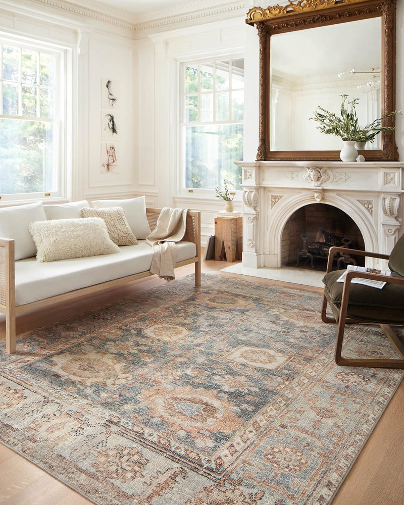 Loloi Margot Collection MAT-03 Ocean/Spice 5'-0" x 7'-6" Area Rug feat. CloudPile, No-Shed Easy Clean Large Patterned Area Rug for Living Room, Bedroom, Dining Area - Image 1