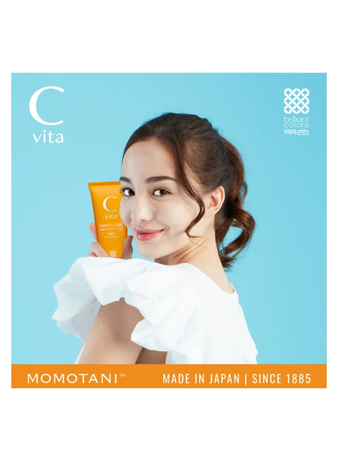 MEISHOKU C Vita C Vita Clear Facial Wash 100g – Japanese Gentle Vitamin C Cleanser with Ceramides &amp; Collagen – Hydrating, Brightening Clear Face Wash with Fruit Extracts