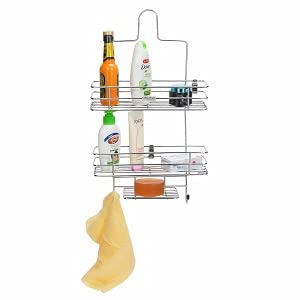 HaRvic Stainless Steel Multipurpose Hanging Shower Caddy 3 Layer Holder Kitchen & Bathroom Organizer Shower Caddies Holder for Shampoo Conditioner and Soap Holder Stand with Hook Pack of 1 - Image 2