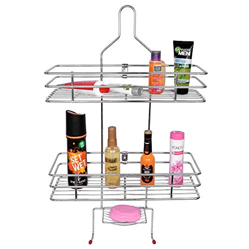 HaRvic Stainless Steel Multipurpose Hanging Shower Caddy 3 Layer Holder Kitchen & Bathroom Organizer Shower Caddies Holder for Shampoo Conditioner and Soap Holder Stand with Hook Pack of 1 - Image 4