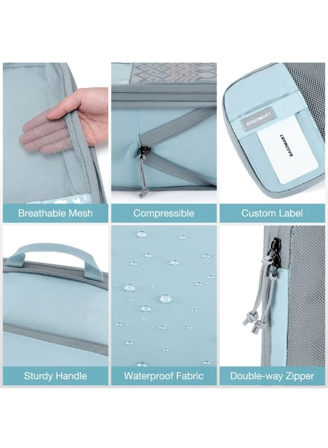 BAGSMART BAGSMART Light Blue Compression Packing Cubes