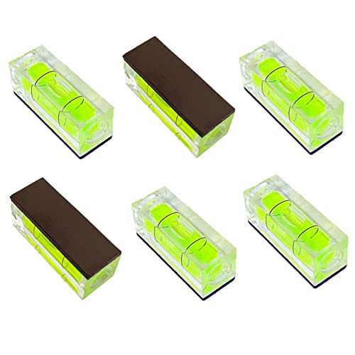 ZUJHPYMI 6Pcs Magnetic Small Bubble Level 10x10x29mm Mini Square Bubble Spirit Levels Leveling Tools - Image 1
