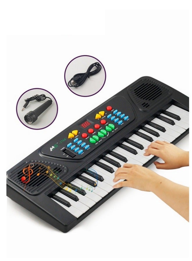 MIXDE 37 Key Piano Keyboard with Microphone for Kids Musical Toys for 3 4 5 6 Year Old kids  USB charging Piano Portable Music Keyboard Electronic Educational Learning Toy for Boys Girls Birthday Gifts - Image 1