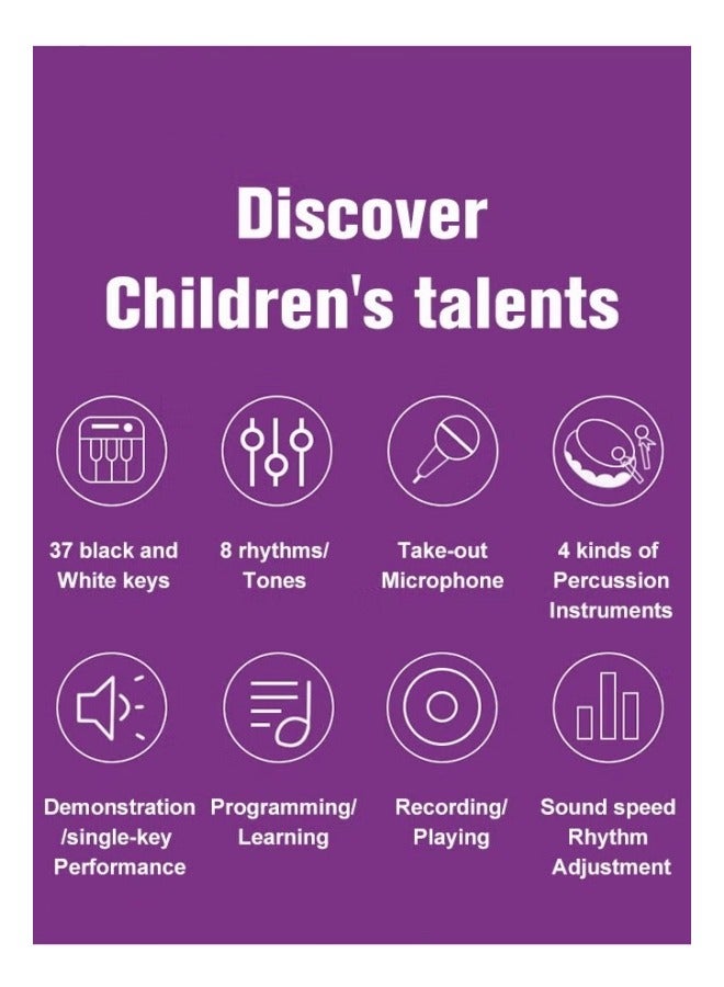 MIXDE 37 Key Piano Keyboard with Microphone for Kids Musical Toys for 3 4 5 6 Year Old kids  USB charging Piano Portable Music Keyboard Electronic Educational Learning Toy for Boys Girls Birthday Gifts - Image 4