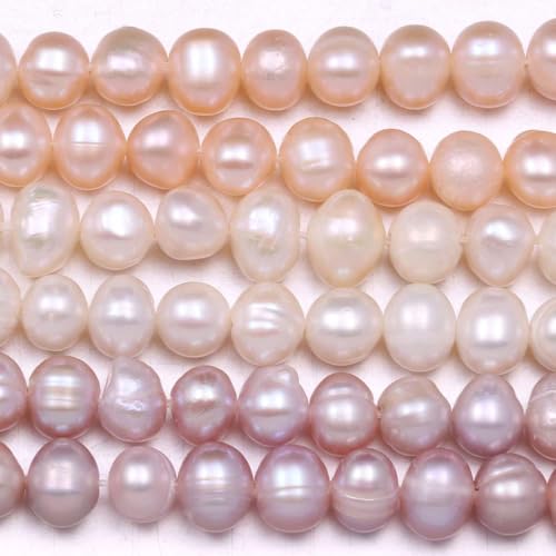 LE SKY Natural Pearl Beads 100% Natural Freshwater Round White Pearl Loose Beads (2 Strands) Punching 4-5mm one Strand 14.2 inch for Jewelry Making Necklace Bracelet Charms - Image 2