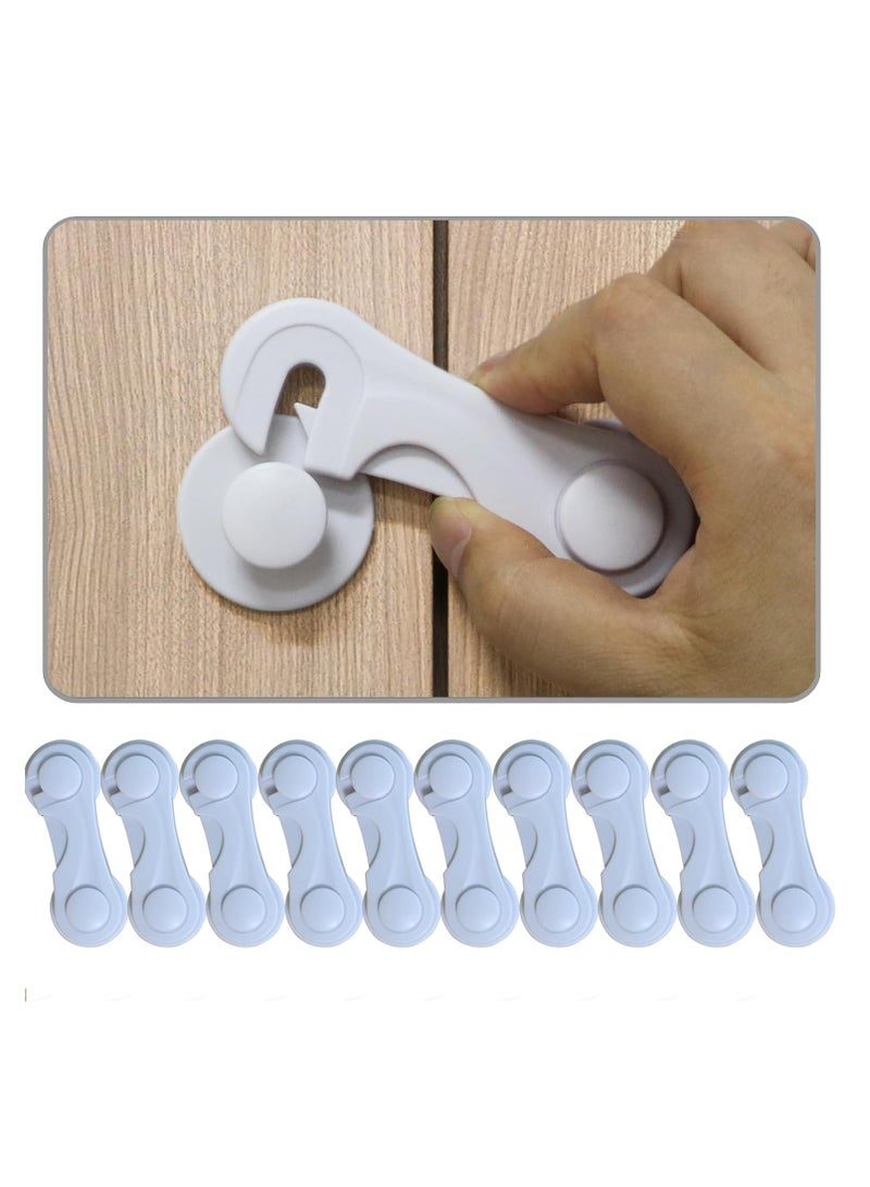 GUDOO 10 Pack Child Safety Locks Baby Safety Cabinet Locks Baby Proofing Cabinet Kitchen System with Strong Adhesive Tape - Image 1