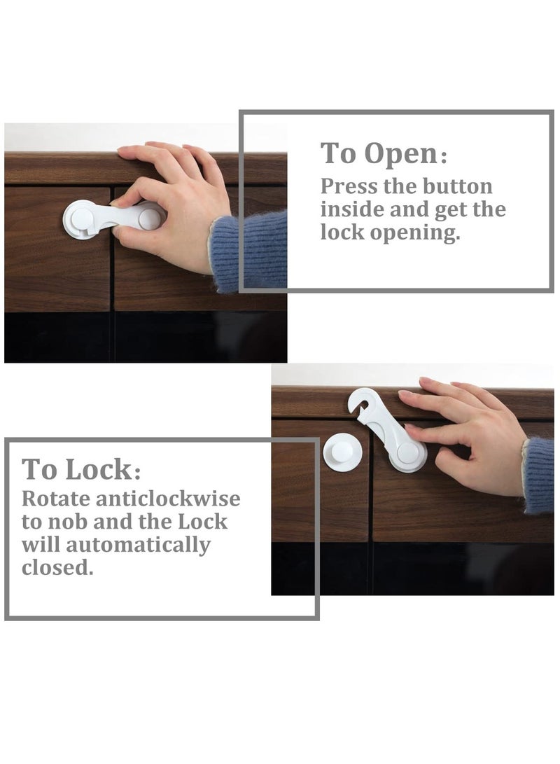 GUDOO 10 Pack Child Safety Locks Baby Safety Cabinet Locks Baby Proofing Cabinet Kitchen System with Strong Adhesive Tape - Image 5