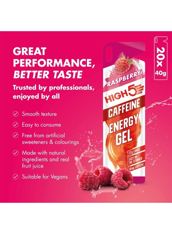 High5 Caffeine Gels Running - Glucose Shots for Instant Energy and Running Fuel - Natural Fruit Juice Energy Shots - Sports Gel for Running, Cycling, Ultra Marathon, Ironman (Raspberry, 20 x 40g) - Image 3