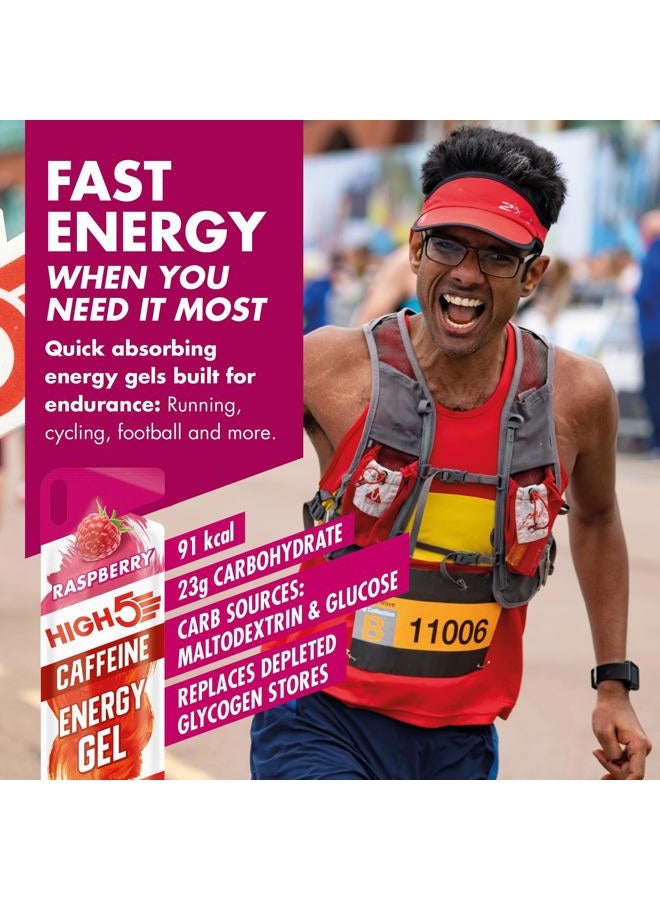 High5 Caffeine Gels Running - Glucose Shots for Instant Energy and Running Fuel - Natural Fruit Juice Energy Shots - Sports Gel for Running, Cycling, Ultra Marathon, Ironman (Raspberry, 20 x 40g) - Image 2