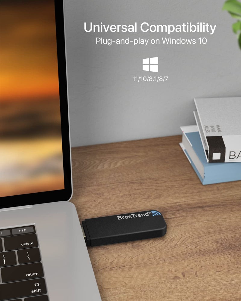 BrosTrend 1200Mbps USB WiFi Network Adapter for Laptop, Desktop PC of Windows 11/10/8/7, USB 3.0, Wireless Adaptador AC1200 Dual Band 5GHz/2.4GHz - Image 4