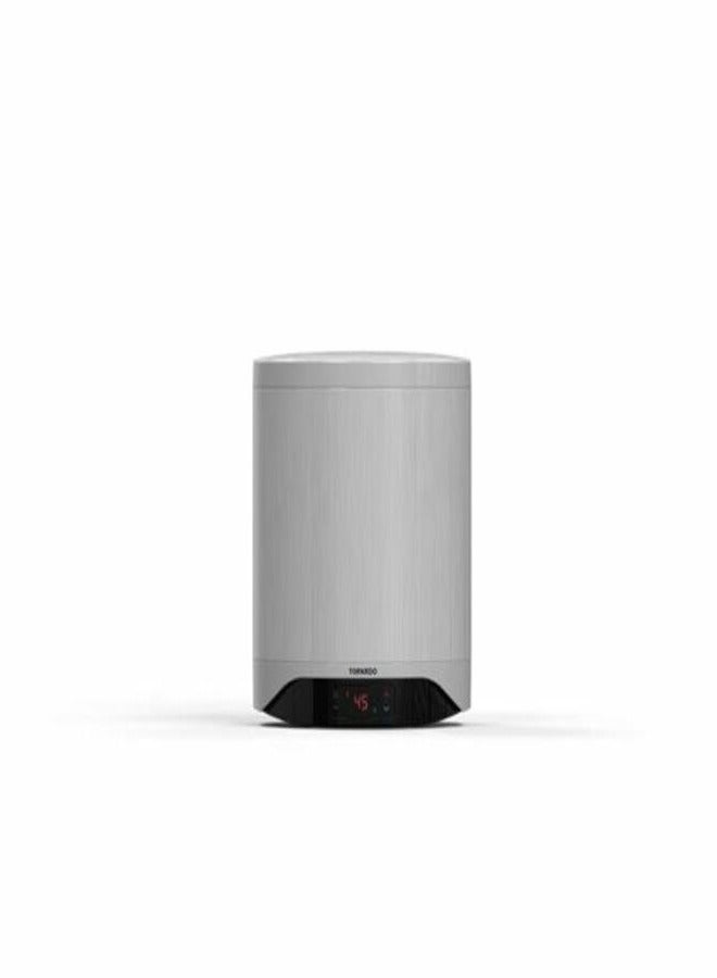 TORNADO Electric Water Heater 50 Liter, Digital Enamel, LED lamp, Silver TEEE-50DS