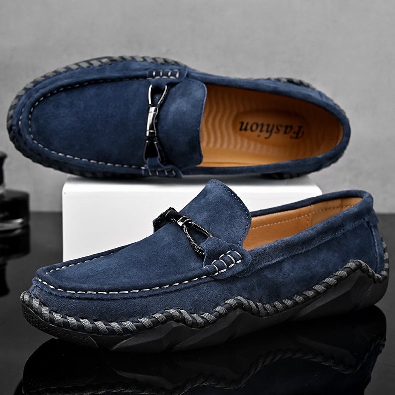 Men'S Retro-Style Beanie Shoes, Lazy Slip-Ons, Four-Season New Outdoor Sleeves, Breathable Casual Low-Top Shoes, Large Size - Image 1