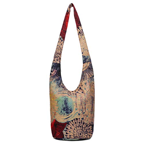 Coton Pose Women Shoulder Handbags Fashion canvas Hippie Crossbody Bags Bohemian Animal Prints Hobo Bags (Purple) - Image 1