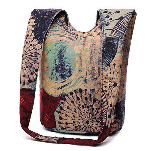 Coton Pose Women Shoulder Handbags Fashion canvas Hippie Crossbody Bags Bohemian Animal Prints Hobo Bags (Purple) - Image 2