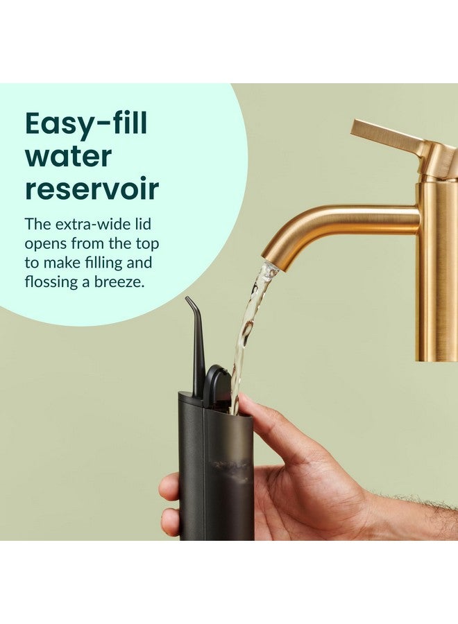 quip Water Flosser - Cordless Water Flosser With Adjustable Water Pressure - Water Teeth Cleaner Pick With 360 Degree Rotating Replaceable Tip, Rechargeable Water Dental Pick, Metal Handle - All-Black - Image 4