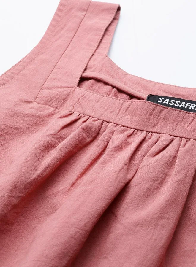Sassafras  Sassafras Women Pink Schiffli Detail Square Neck Top for Women | Best Price UAE