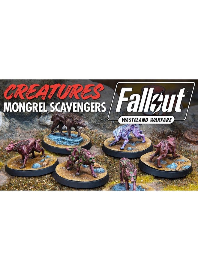Modiphius Entertainment: Fallout: Wasteland Warfare Creatures: Mongrel Scavenging Pack - 6 Figures, Unpainted 32mm Multi-Part Resin Miniatures, RPG - Image 5