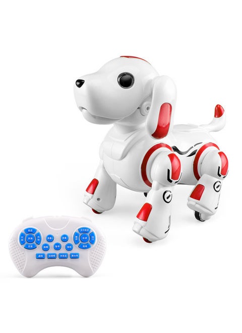 Large Remote Control Robot Dog Intelligent Voice Robot Pet Early Education Programming Story Machine Electric Remote Control Dog Toy-Color:Red