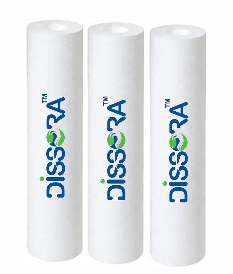 Dissora Dissora 10 Inch 5 Micron PP Spun Pre Filter Candle Suitable for All Brand All Modal RO UV UF 100 gm Premium Filter Pack of 3 - Image 1