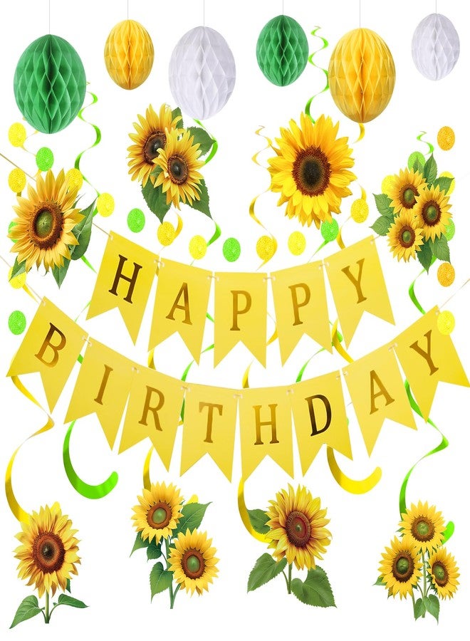 Yoirrat زينة عيد ميلاد يويرات الصفراء، لافتة عيد ميلاد سعيد خضراء وصفراء مزينة بكرات على شكل خلية نحل ودوامات متدلية، زينة إكليل دائري من النقاط، زينة حفلة عيد ميلاد للبنات والأولاد - Image 1